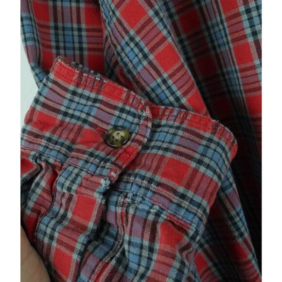 Vintage Abercrombie & Fitch XL Button Down Shirt 90s Red Plaid Oversized Preppy - Picture 5 of 9
